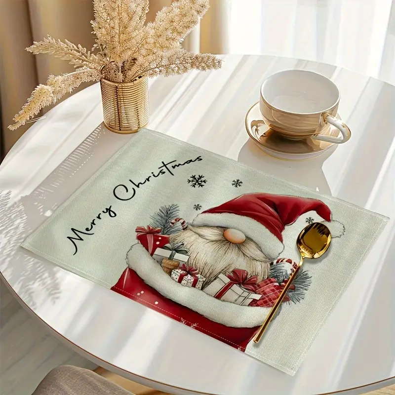 Christmas Holiday Party Table Insulation Mat Christmas Tree Linen Printing