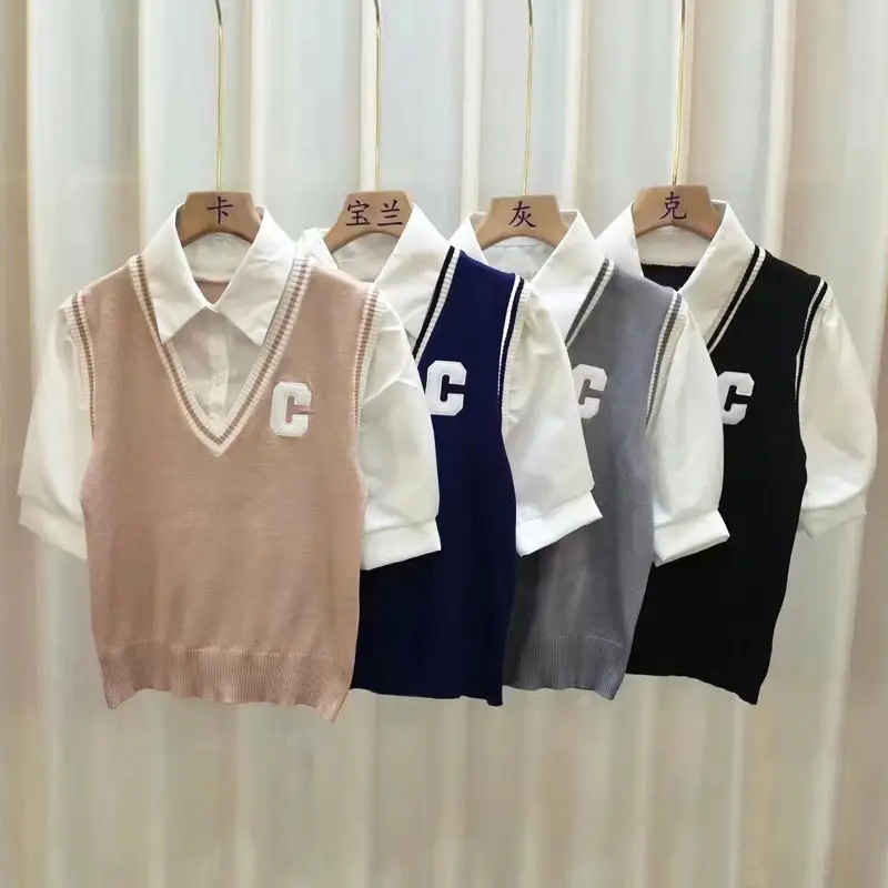 Women's Niche Design Short-sleeved Knitted Top
