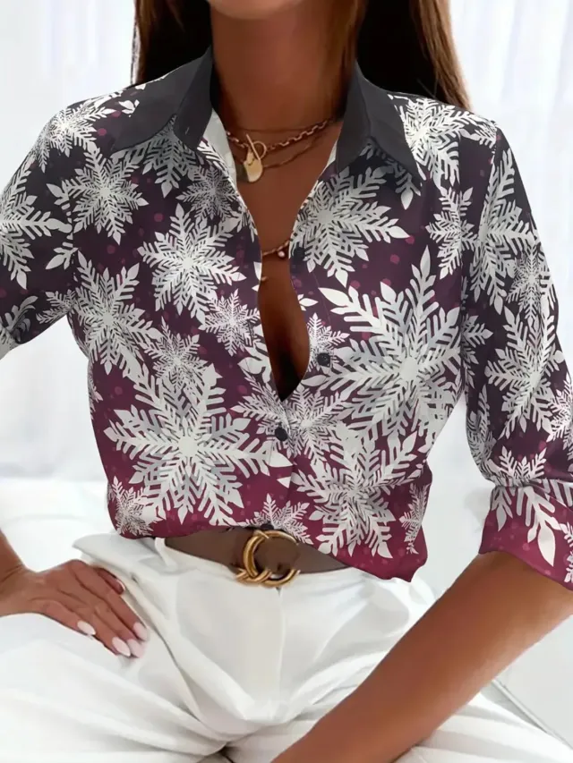 Versatile, High quality Womens Long sleeve Christmas Shirt Cw3357 3Xl - Shop at LoveMi