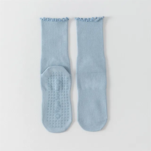 Women's Middle Tube Non slip Boneless Pure Cotton Athletic Socks Light Blue - Shop at LoveMi