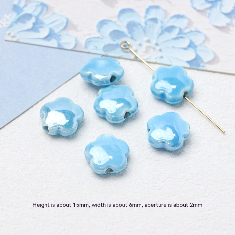 Japanese Ceramic Blue Series Scattered DIY Handmade Beaded Necklace Bracelet Spacer Beads Material