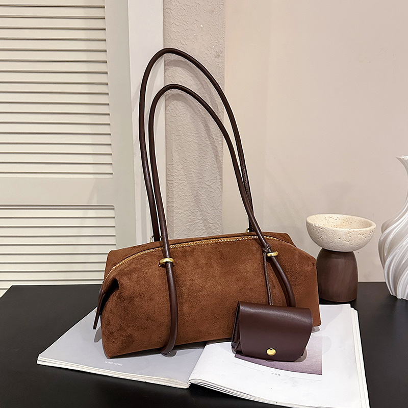 Retro Suede Underarm Pillow Bag For Women