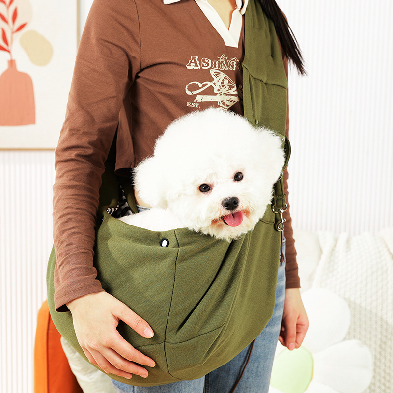 Polyester Pet Crossbody Bag With Pockets, Can Hold Up To 15 Jin
