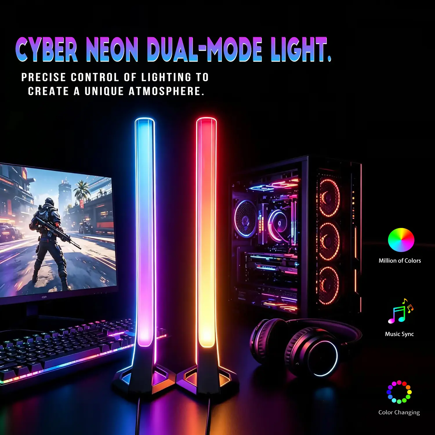 Gaming PC Pickup AmbientDesk Lamp Music Atmosphere