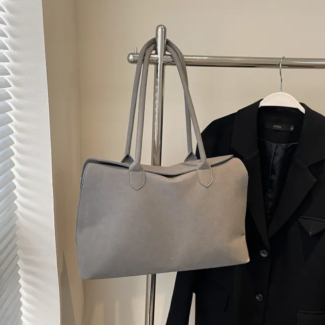 Autumn And Winter Vintage Suede Large Capacity Bag Gray - Shop at LoveMi