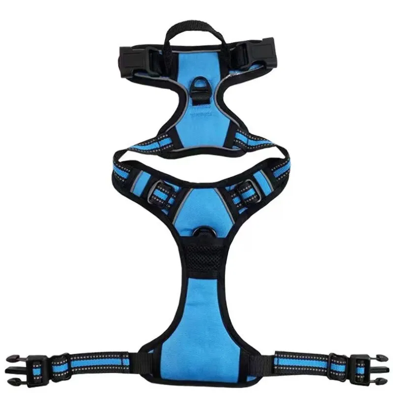 Pet Hand Holding Rope Chest And Back Nylon Dog Rope - Blue