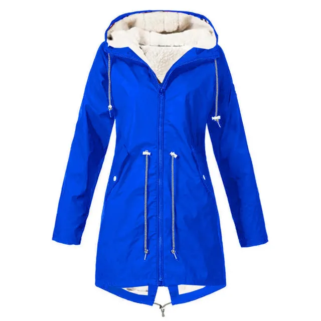 Sports Waterproof Jacket Plus Size Cotton padded Clothes Fleece lined Blue - Shop at LoveMi