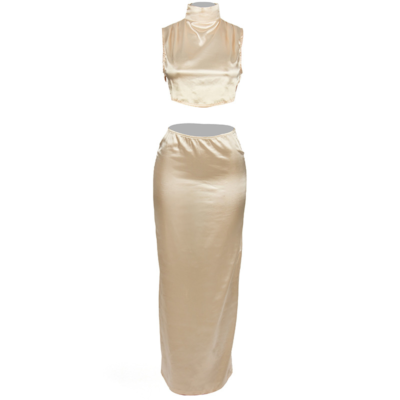 Sexy Lacing Cropped Tank Top Dress Suit Yellow - Shop at LoveMi