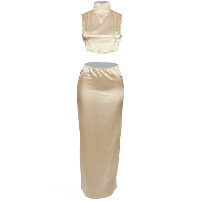 Sexy Lacing Cropped Tank Top Dress Suit Yellow - Shop at LoveMi
