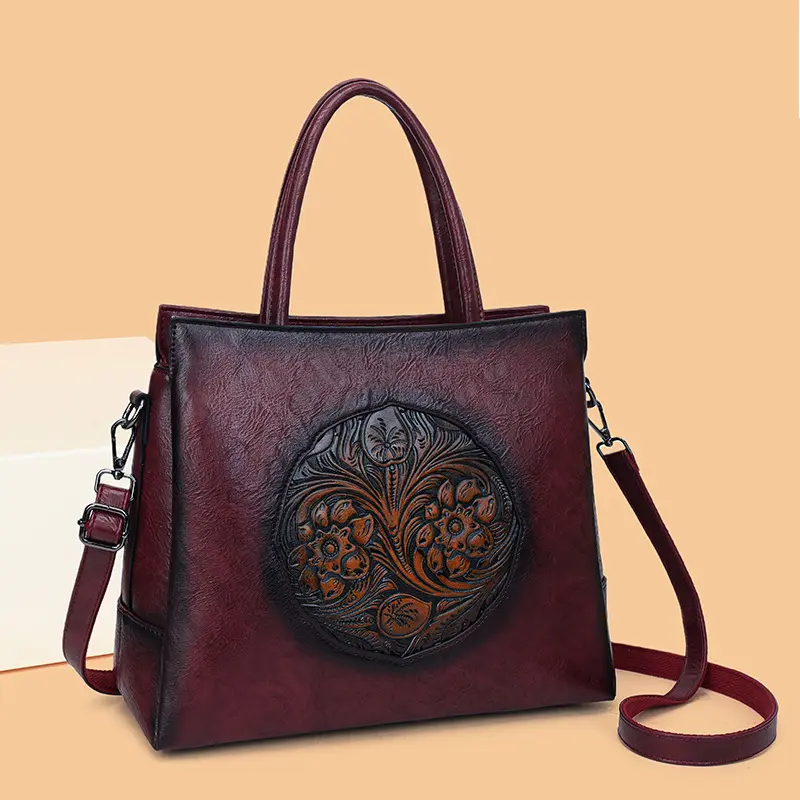 Womens Retro Chinese Style Patchwork Shoulder Tote
