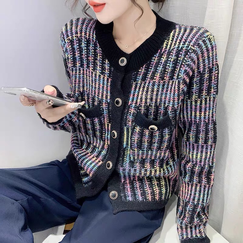 Women's Spring And Autumn Sweet Anti aging Top Cardigan Black - Shop at LoveMi