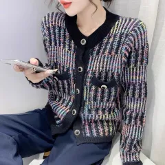 Women's Spring And Autumn Sweet Anti-aging Top Cardigan - Black - View 1