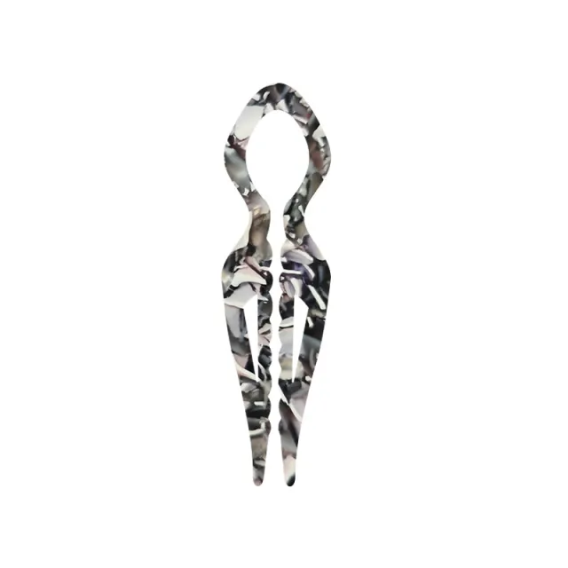 French Acetate Elegant Non slip Teeth Hairpin Gray Floral - Shop at LoveMi