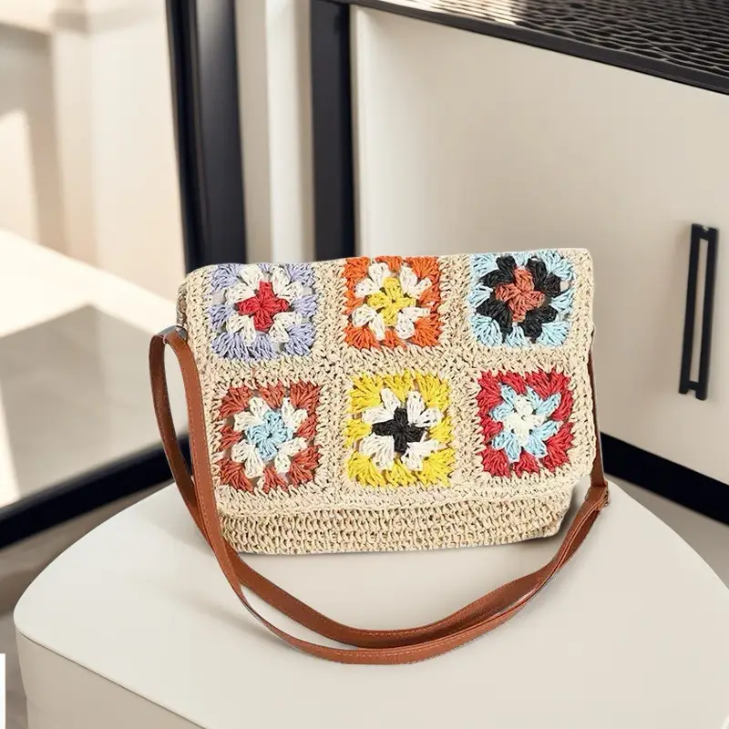 Grandmother-style Crossbody Straw Bag New Ethnic-style Design