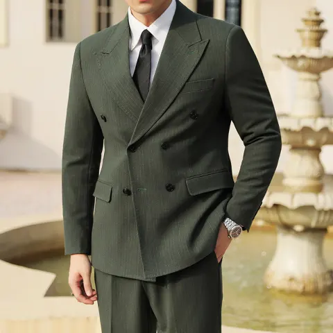 Autumn and Winter Double Breasted Thick Suit