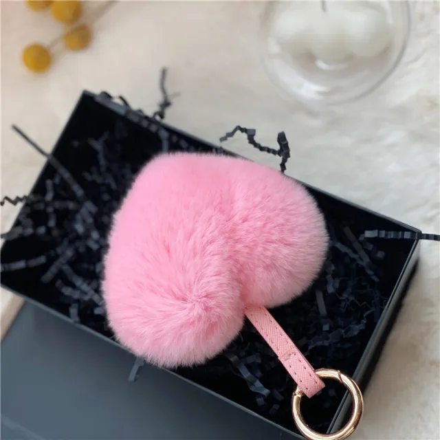 Belt Rex Rabbit Love Heart shaped Handbag Pendant Keychain Barbie Pink - Shop at LoveMi