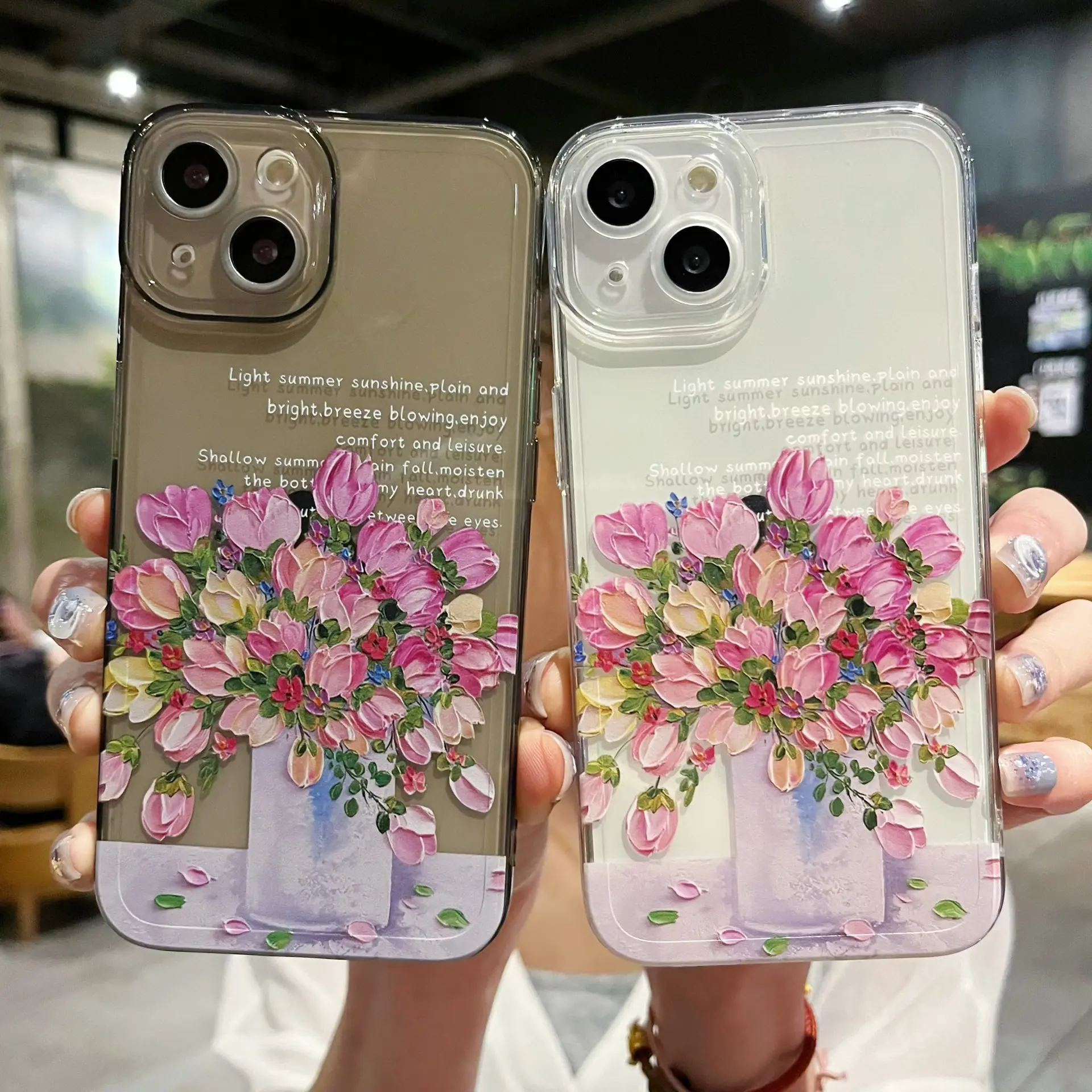New Simple Little Flower Transparent Protective Cover
