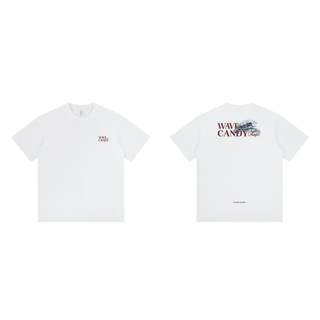 American Retro Wave Printed Heavy Short Sleeve White - Shop at LoveMi