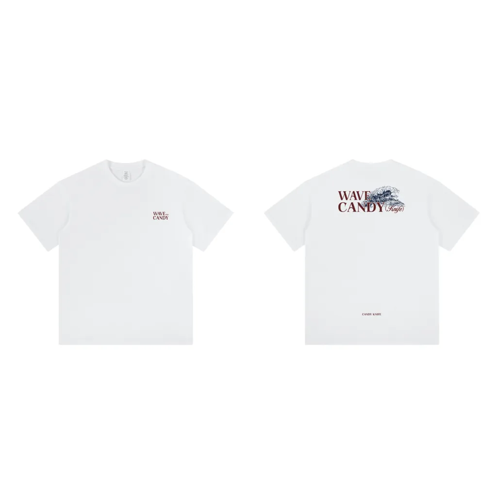 American Retro Wave Printed Heavy Short Sleeve - White