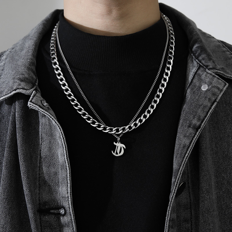 Ins Style Letter Necklace Titanium Steel