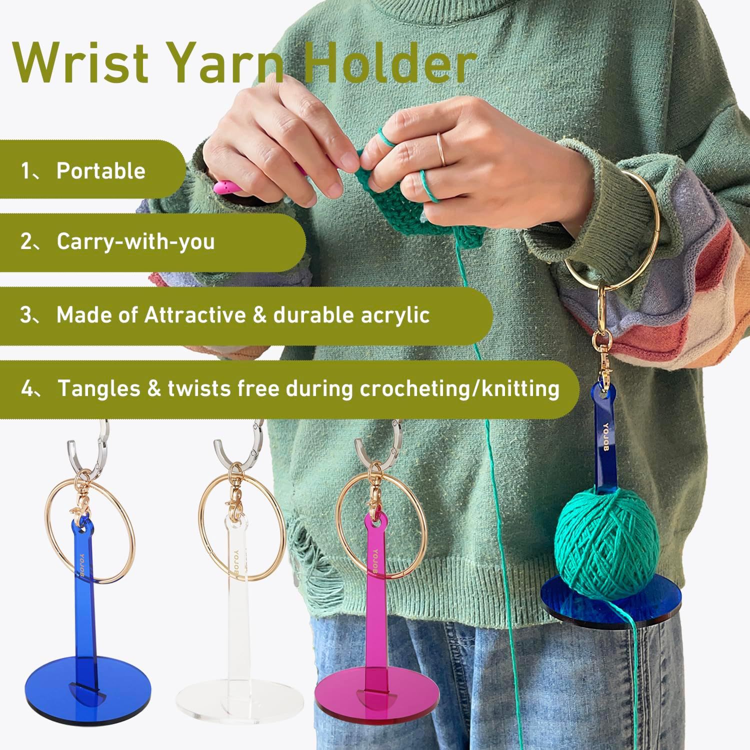 Acrylic Portable Wrist Yarn Bracket Wool Portable Bracket
