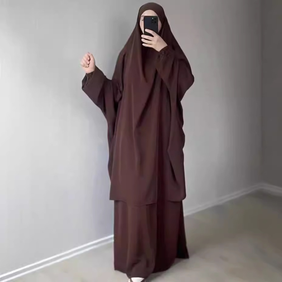 Women's Solid Color Dress Loose Robe Two-piece Set