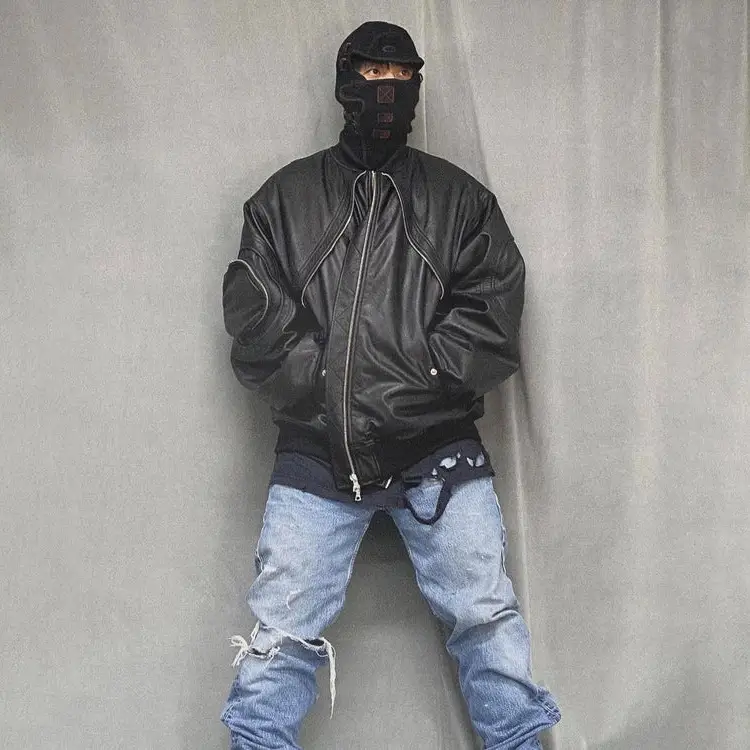 Heavy Industry Vintage Leather Flight Jacket Baggy Coat