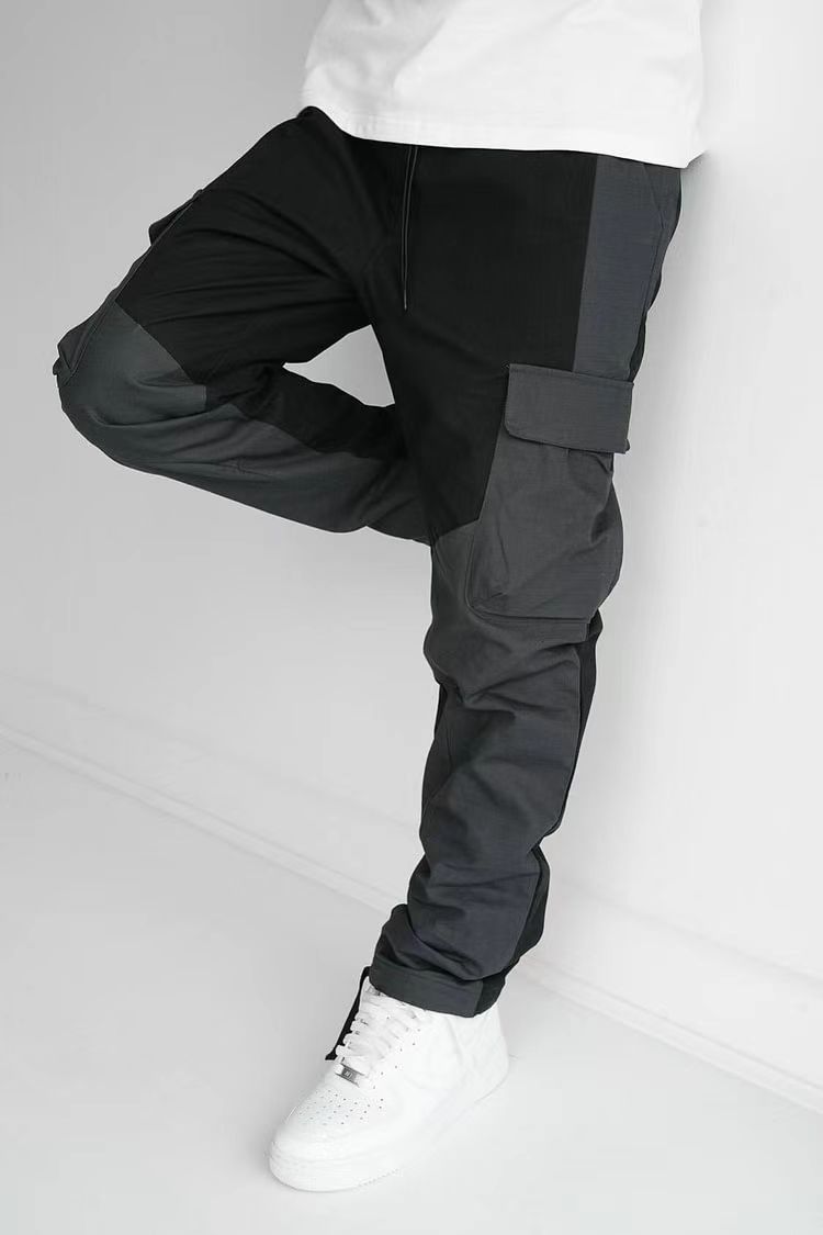 Men's Loose-Fit Trousers with Large Pockets. Product information: Color: Black, Elasticity: inelastic, Pants length: trousers, Waist Type: Mid waist, Size: XS,S,M,L,XL,XXL,XXXL, Style: multi-pocket trousers, Main fabric composition: acrylic fiber, Applica