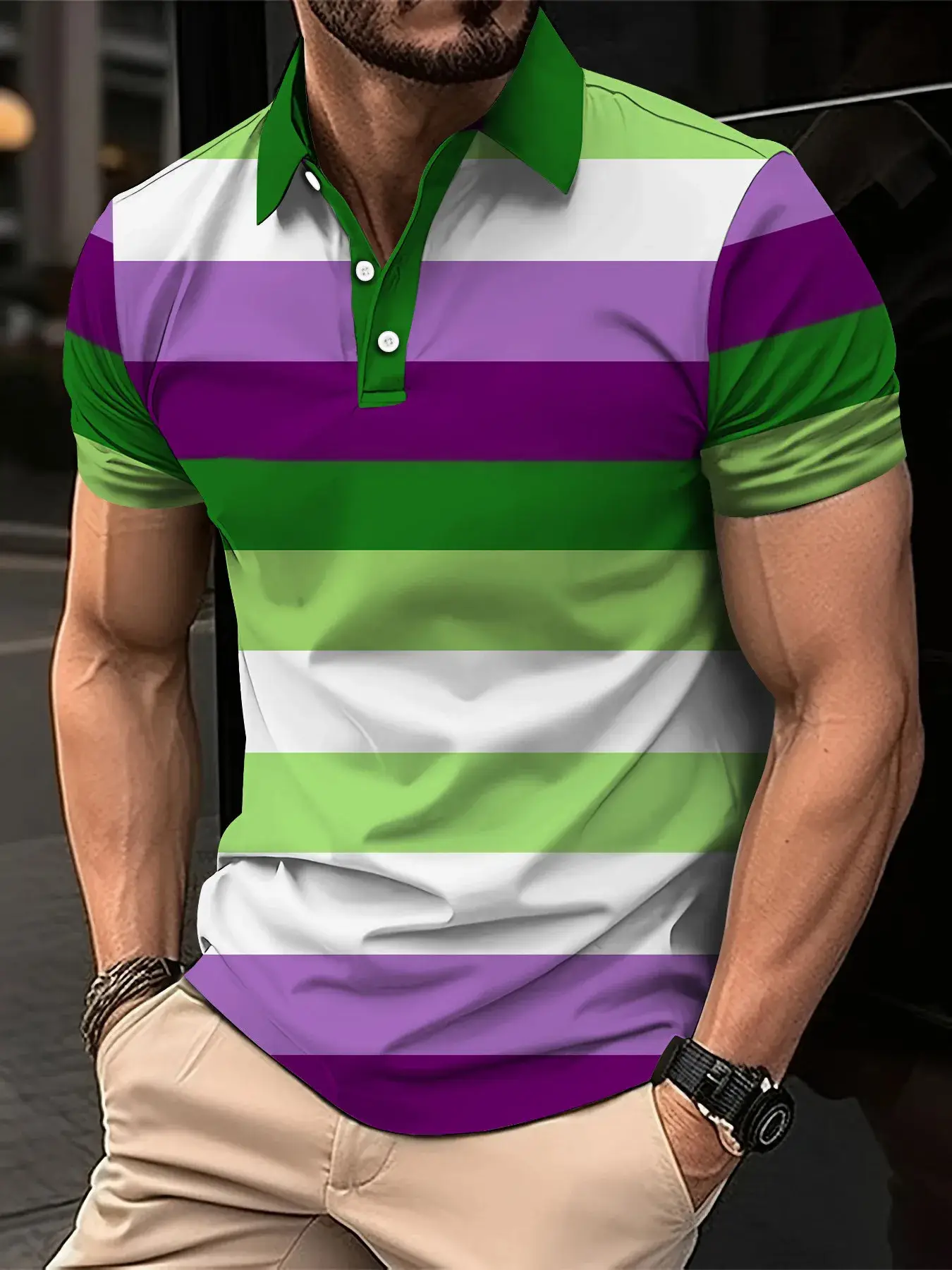 Fashion Digital Printing Men's Business Casual Top
