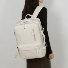 Waterproof USB Rechargeable Student Schoolbag Outdoor Travel - White - View 1