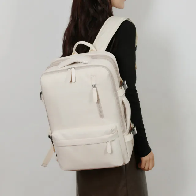 Waterproof USB Rechargeable Student Schoolbag Outdoor Travel White - Shop at LoveMi