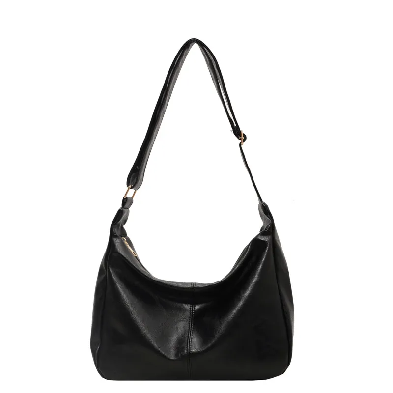 Women's Large Capacity All-match Simple Leisure Tote Shoulder Bag - Black