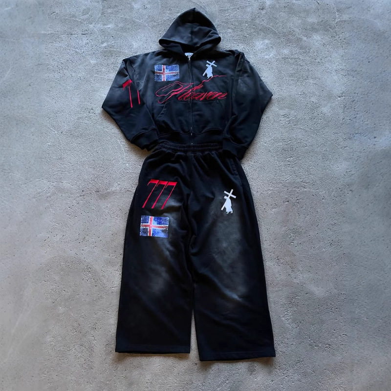 $29.83 Personalized Printed Long-sleeve Zipper Pullover Hoodie Sweatpants