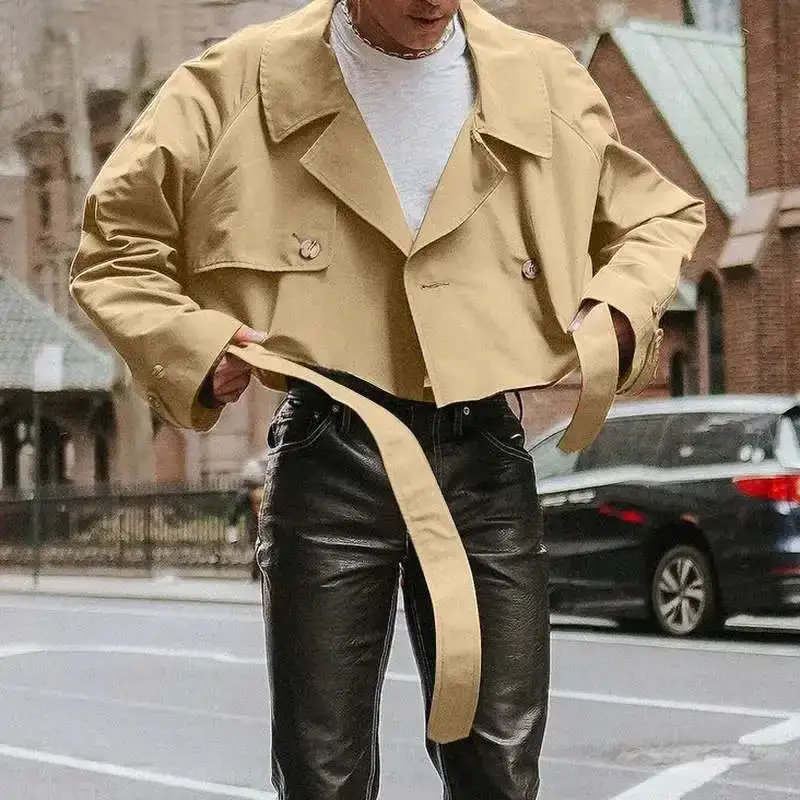 Mens Stylish Loose-fit Jacket Trench Coat