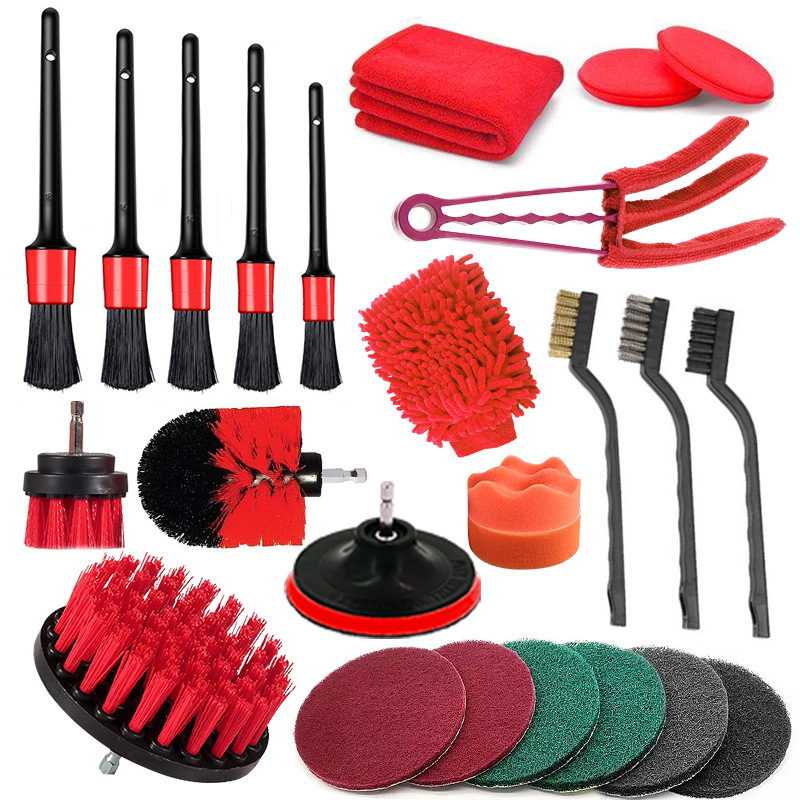 26 Pieces of red drill brushes