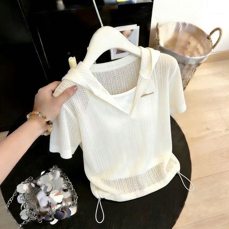 Womens Versatile Lace Top With Openwork Design
