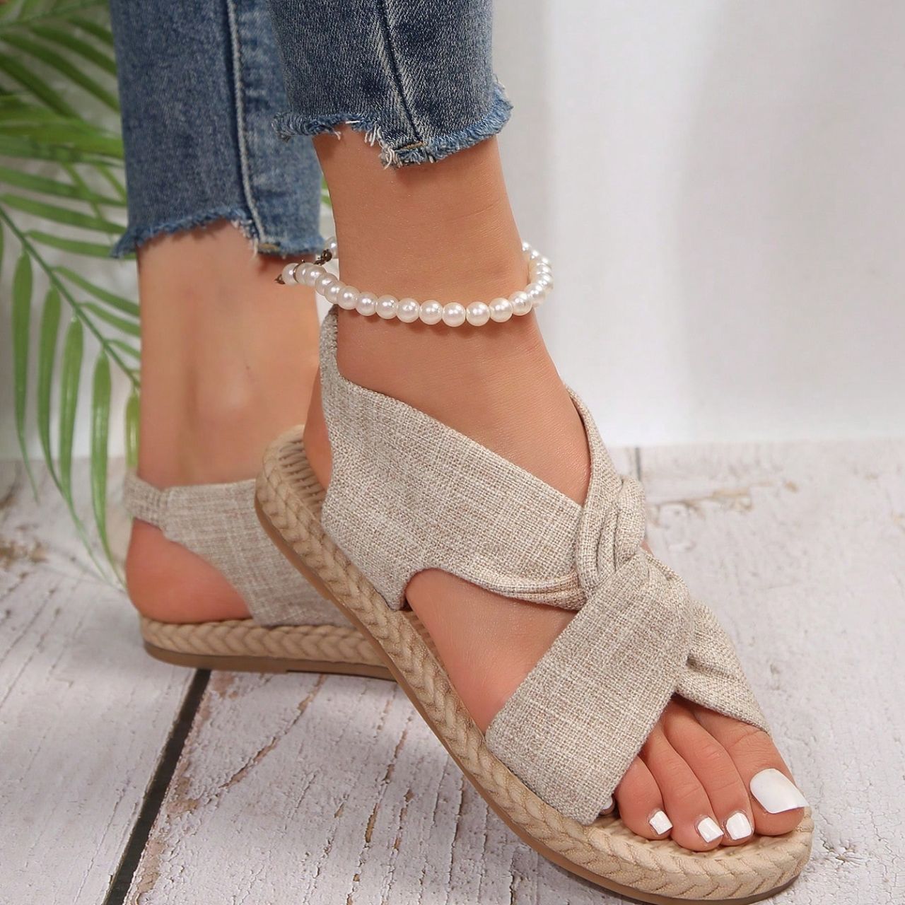 Fabric Flat Sandals, picture 6 of 8