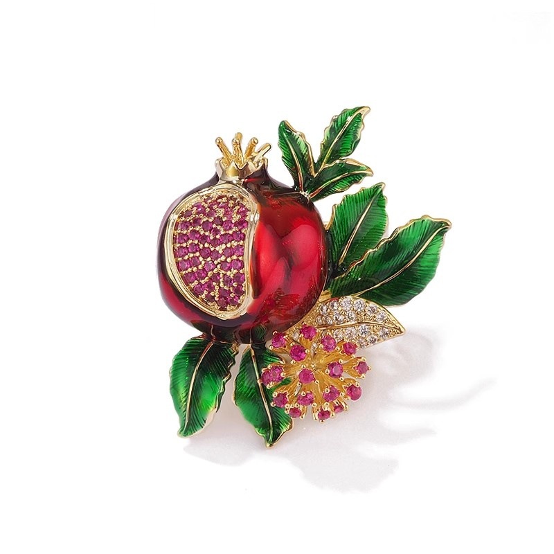 Alloy Pomegranate Flower Brooch