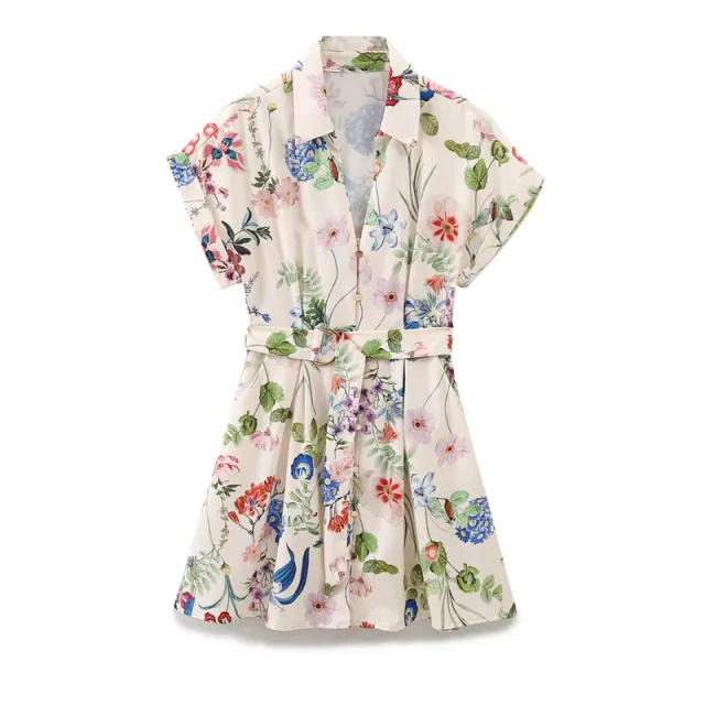 Floral Printed Silk Satin Texture Dress - Shop at LoveMi