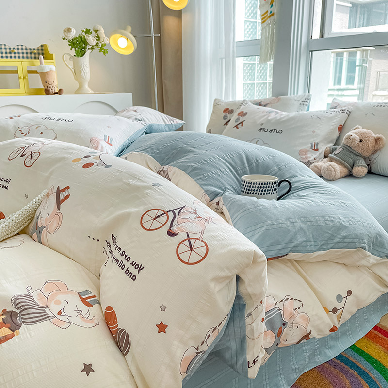 Aerobic Jacquard Cloud Yarn Cotton Four-piece Set Soft Skin-friendly - Image 8