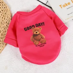 Warm Dog Pet Clothing Supplies Fleece Sweater - Hoodies Rose Red - View 1