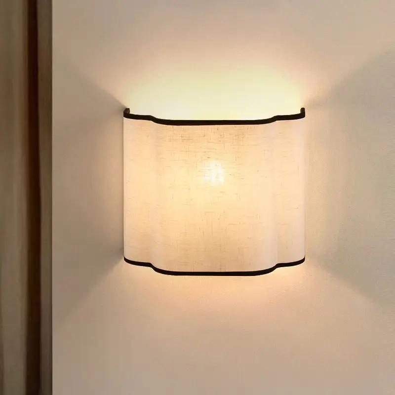 French Cream-Style Wabi-Sabi Linen Bedroom Headboard Wall