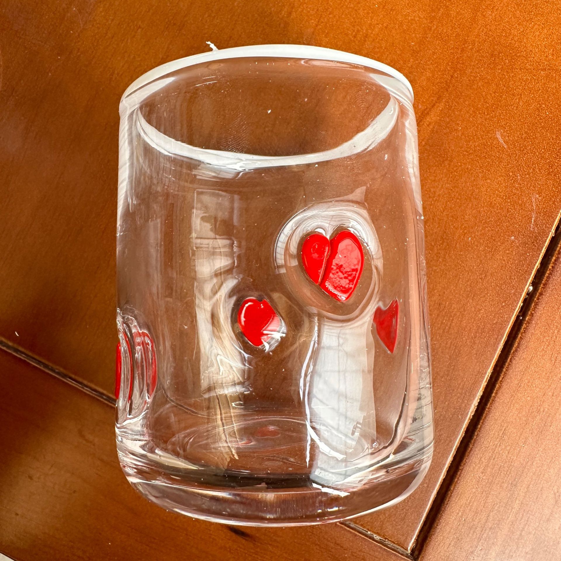 Red Heart-shaped Sticker Cold Drink Cup