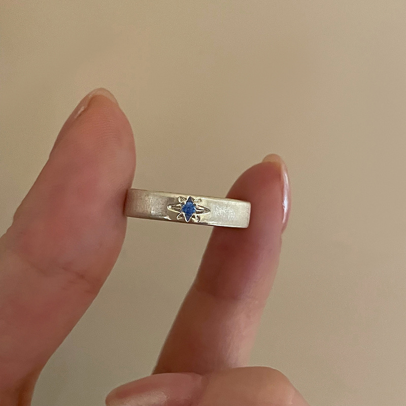 Cross Blue Diamond Ring For Women