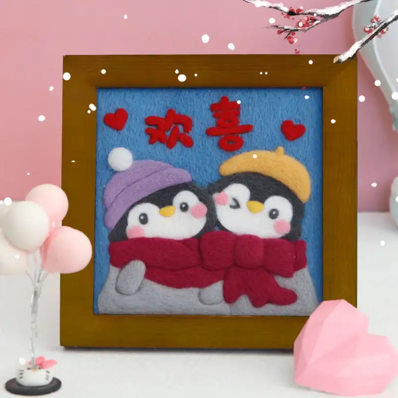 Children's Handmade New Year Gift Mini Table Decoration Painting With Photo Frame