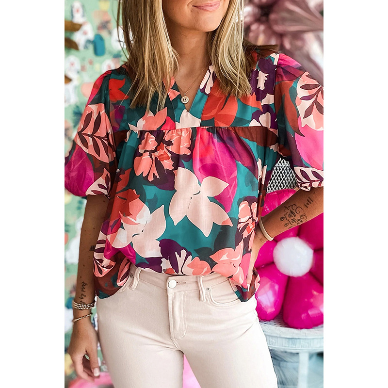 Fashionable Thin Printed Chiffon Shirt For Women