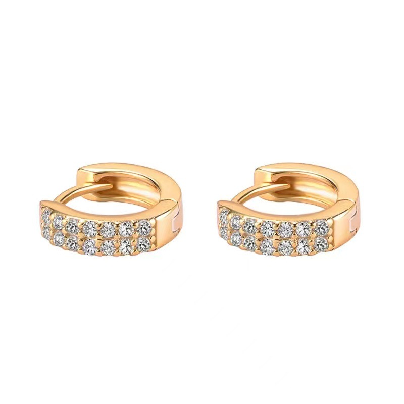 Copper Zircon All-match Trendy Full-jeweled Earrings