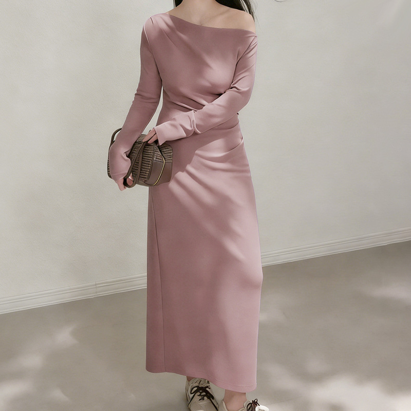 One-Shoulder Long-Sleeve Sheath Dress, picture 5 of 7