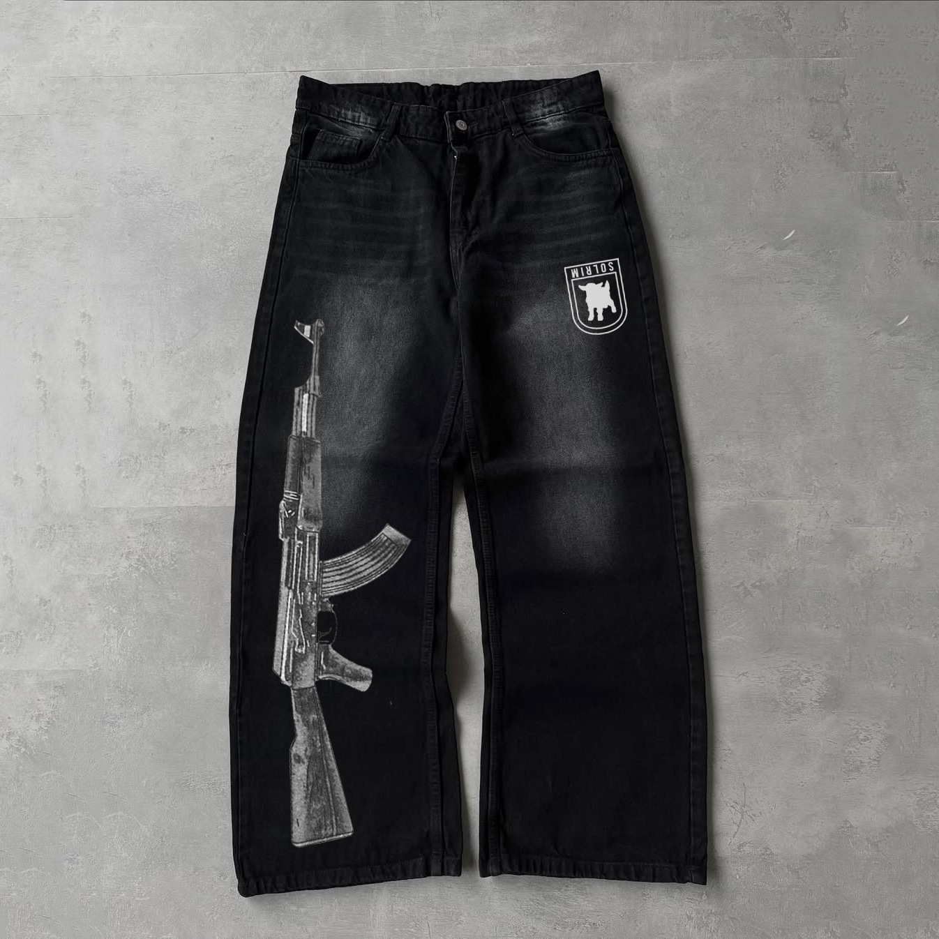 Y2K Retro Distressed Denim Jeans detail