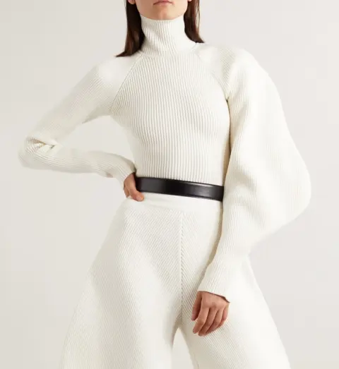 High Waist Profile Knitted Long Solid Color Women's Flab